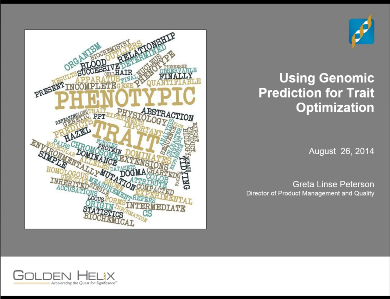 Using Genomic Prediction for Trait Optimization